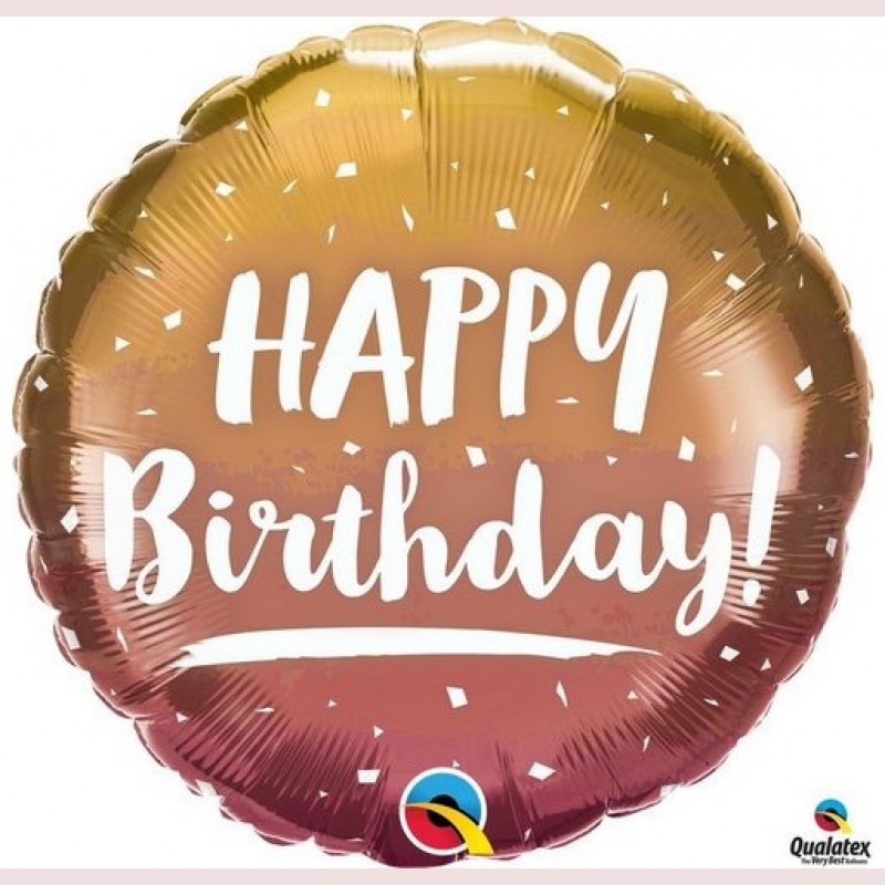 Birthday Gold & Rose Gold Ombre Foil Balloon