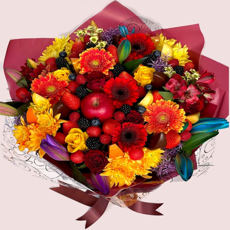 Summer Blooms Fruit Flower Bouquet