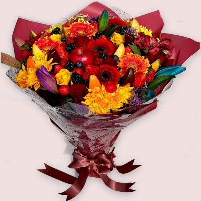 Summer Blooms Fruit Flower Bouquet