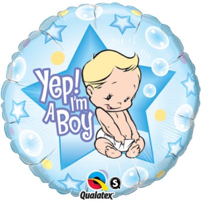 'Yep! I'm A Boy' Balloon